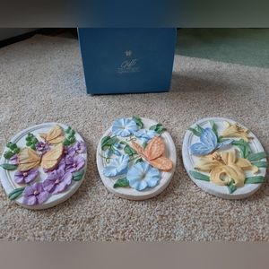 Avon set of 3 Butterfly Plaques